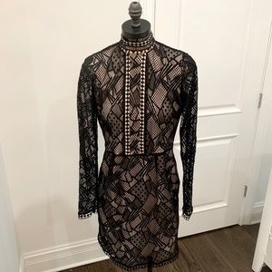 Black Lace Dress with Nude lining Gianni Bini 4
